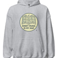 SHEET MUSIC IS MY MAP | Cozy Piano Lover's Hoodie - accurate print preview