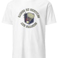 RAISED ON SHUTTLES AND SMASHES | Funny Badminton T-Shirt - accurate print preview