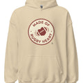 MADE OF RUGBY HEART | Cozy Rugby Hoodie - accurate print preview