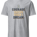 COURAGE GROWS WHEN I DREAM | Motivational T-Shirt for Champions - accurate print preview