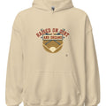 RAISED ON DIRT AND DREAMS | Cozy Baseball Hoodie - accurate print preview