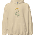 Meadow Buttercup Botanical Art Hoodie | Vintage Illustration Style - accurate print preview