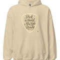PICK IN HAND ALWAYS READY | Funny Guitar Player Hoodie - accurate print preview