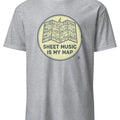 SHEET MUSIC IS MY MAP | Fun Piano Lover T-shirt - accurate print preview