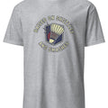RAISED ON SHUTTLES AND SMASHES | Funny Badminton T-Shirt - accurate print preview