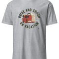 BRIDE AND GROOM ON VACATION | Fun Honeymoon T-Shirt - accurate print preview