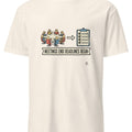MEETINGS END DEADLINES BEGIN | Funny T-shirt for Office Workers - accurate print preview
