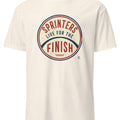 SPRINTERS LIVE FOR THE FINISH | Fun Track & Field T-Shirt - accurate print preview