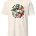 CALM OUTSIDE LOUD INSIDE | Funny Pre-Workout T-Shirt - accurate print preview
