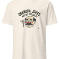 GRANDPA JOKES ARE MY SPECIALTY | Funny Grandpa T-Shirt - accurate print preview