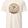 CERTIFIED MEETING SURVIVOR TODAY | Funny Office Life T-Shirt - accurate print preview