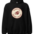 MADE OF RUGBY HEART | Cozy Rugby Hoodie - accurate print preview