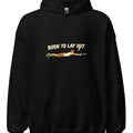 BORN TO LAY OUT | Ultimate Frisbee Hoodie for Players - accurate print preview