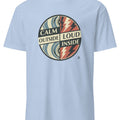 CALM OUTSIDE LOUD INSIDE | Funny Pre-Workout T-Shirt - accurate print preview