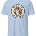 ASK AN OWL IT KNOWS | Funny Owl Wisdom T-Shirt - accurate print preview
