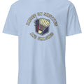 RAISED ON SHUTTLES AND SMASHES | Funny Badminton T-Shirt - accurate print preview