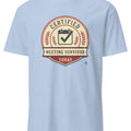 CERTIFIED MEETING SURVIVOR TODAY | Funny Office Life T-Shirt - accurate print preview