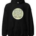 SHEET MUSIC IS MY MAP | Cozy Piano Lover's Hoodie - accurate print preview