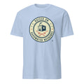RAISED ON HARDWATER WEEKENDS | Humorous Ice Fishing T-Shirt - flat