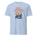 DATA ANALYST WITH A MUG | Funny Coffee & Spreadsheets T-shirt - flat