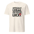 OFFICIALLY LEGAL AND FEELING LUCKY | Humorous Birthday T-Shirt - flat