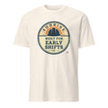 BUILT FOR EARLY SHIFTS | Fun Blue Collar T-Shirt - flat