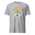SUNRISES HIT DIFFERENT WITH DOGS | Cozy Camping T-Shirt - flat