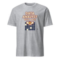DATA ANALYST WITH A MUG | Funny Coffee & Spreadsheets T-shirt - flat