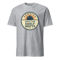 BUILT FOR EARLY SHIFTS | Fun Blue Collar T-Shirt - flat