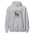 RAISED ON SHUTTLES AND SMASHES | Funny Badminton Hoodie - accurate print preview