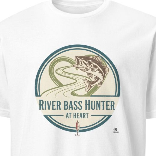 RIVER BASS HUNTER AT HEART | Fun Fishing T-Shirt