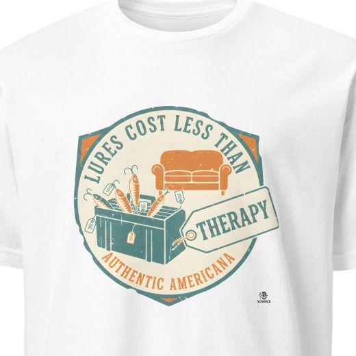 LURES COST LESS THAN THERAPY | Funny Fishing T-Shirt