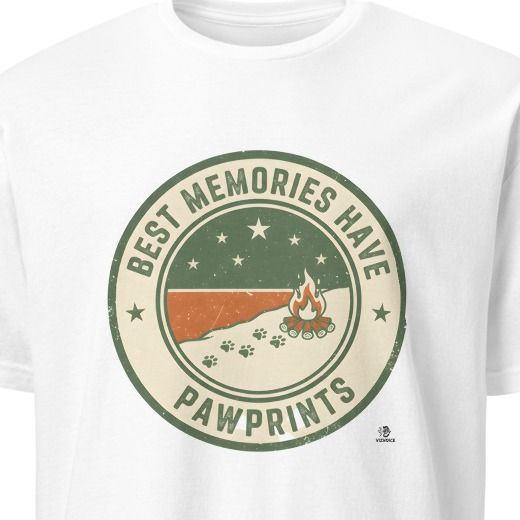 BEST MEMORIES HAVE PAWPRINTS | Heartwarming Camping T-Shirt