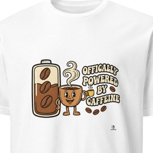 OFFICIALLY POWERED BY CAFFEINE | Funny Coffee Lover T-Shirt