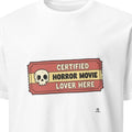 CERTIFIED HORROR MOVIE LOVER HERE | Spooktacular Halloween T-shirt - primary