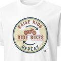 RAISE KIDS RIDE BIKES REPEAT | Fun Biker Mom T-shirt - primary