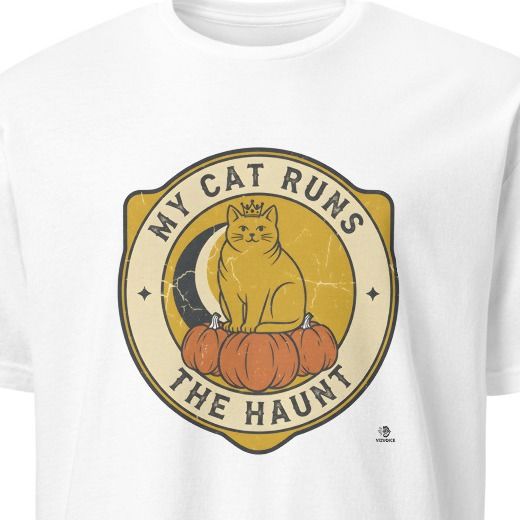 MY CAT RUNS THE HAUNT | Spooky T-Shirt for Cat Lovers