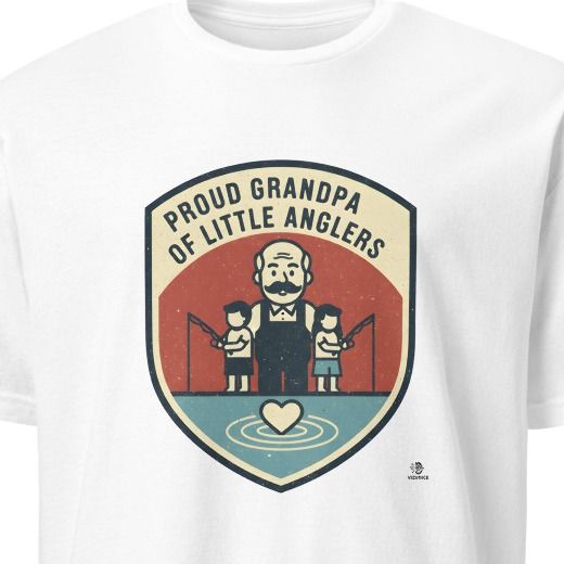PROUD GRANDPA OF LITTLE ANGLERS | Humorous Fishing T-shirt