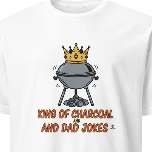 KING OF CHARCOAL AND DAD JOKES | Humorous Grill Master T-shirt