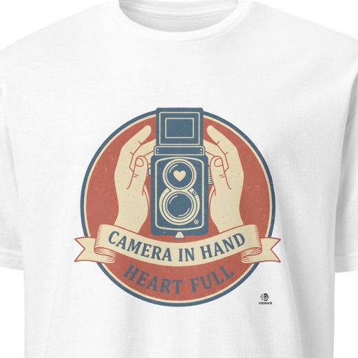 CAMERA IN HAND HEART FULL | Humorous Photography T-Shirt