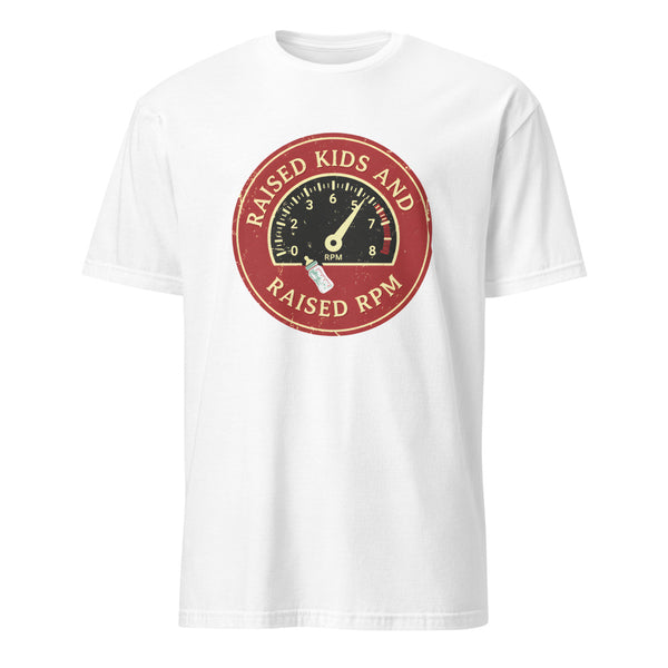 RAISED KIDS AND RAISED RPM | Funny Biker Dad T-Shirt