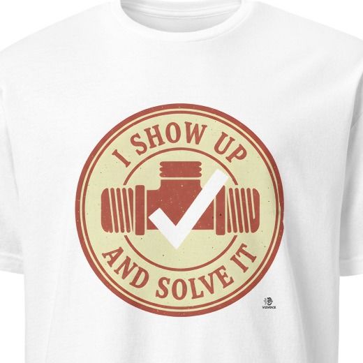 I SHOW UP AND SOLVE IT | Humorous Plumber Life T-Shirt