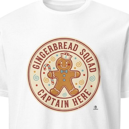 GINGERBREAD SQUAD CAPTAIN HERE | Cute Christmas T-Shirt
