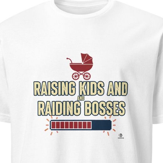 RAISING KIDS AND RAIDING BOSSES | Funny Gamer Mom T-Shirt