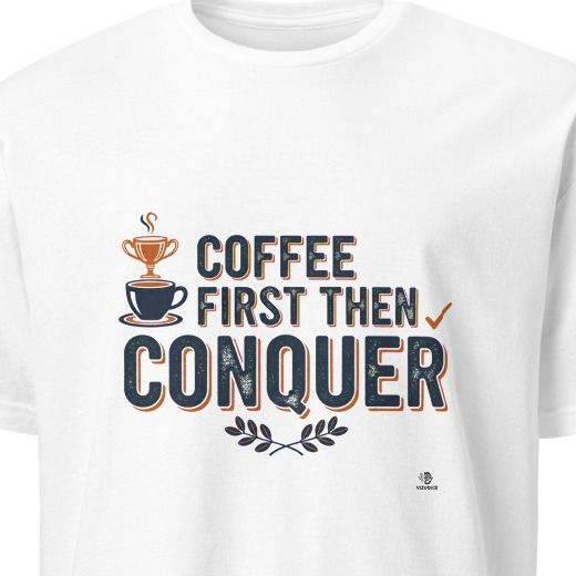 COFFEE FIRST THEN CONQUER | Motivational T-shirt for Winners
