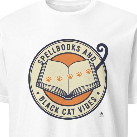 SPELLBOOKS AND BLACK CAT VIBES | Magical Cat Lover T-Shirt