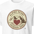 ALPINE HEART OUTDOOR SOUL | Mountain Life T-Shirt - accurate print preview